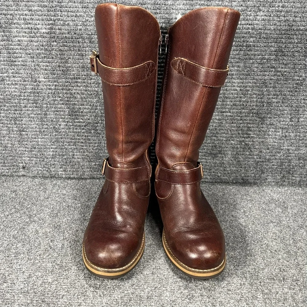 Patagonia Boots Womens Size 6.5 37.5 Brown Leather Buckle‎ Mid Calf Thatcher